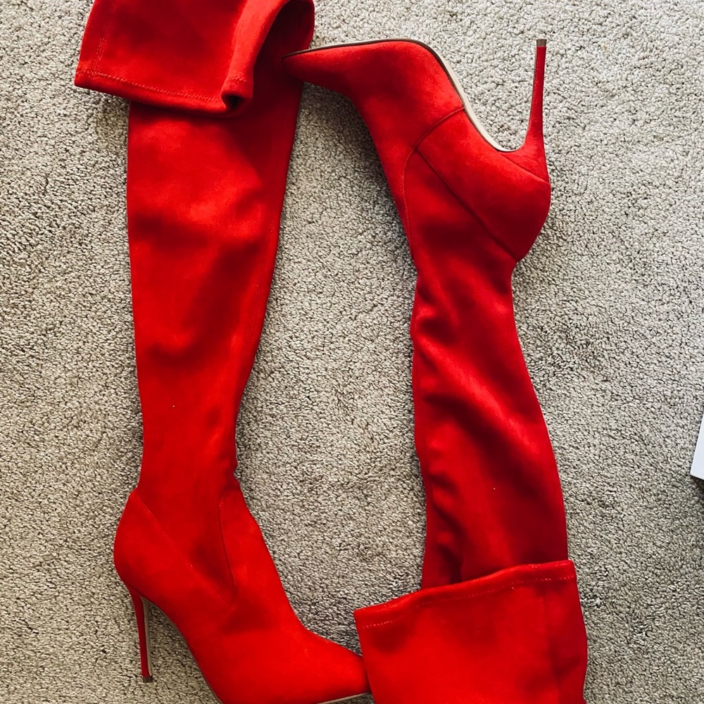 Red Dominique boots worn once